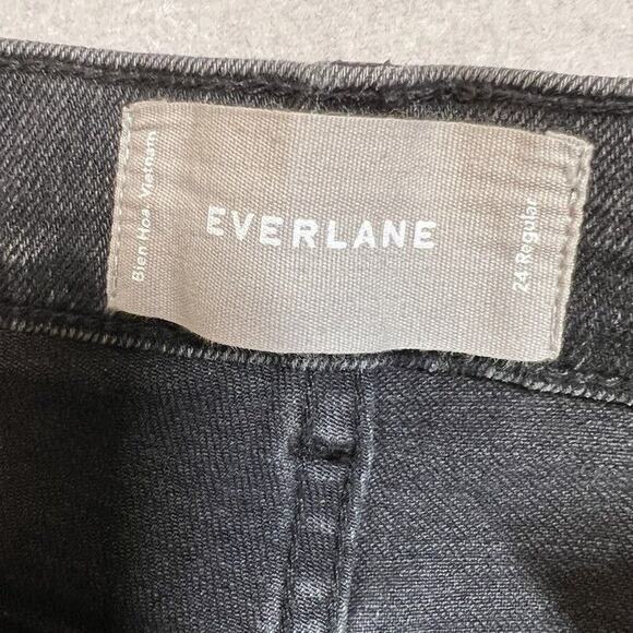 Everlane Jeans Size 24 High Waist Straight  Black High Rise - Picture 6 of 12